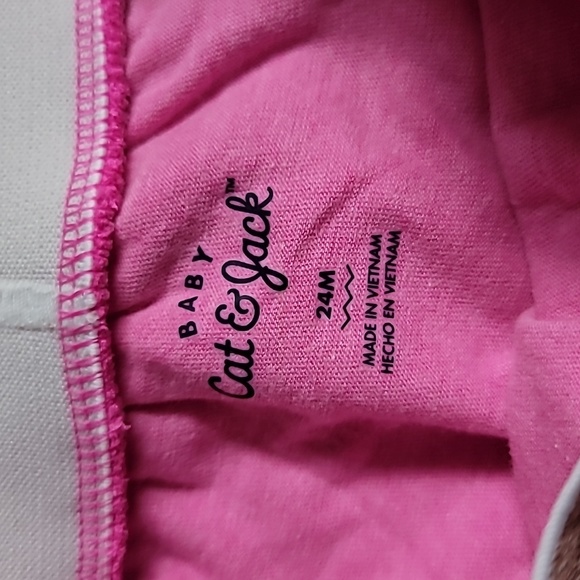 Cat & Jack Gold Band with Pink Heart Tully Built In Cotton Panty Shirt, 24 Month - Picture 2 of 8